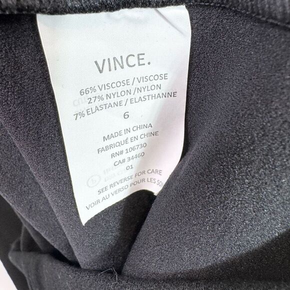 Vince Dress Womens 6 Black Sheath Short Sleeve V Neck Career Minimalist New - Picture 6 of 8